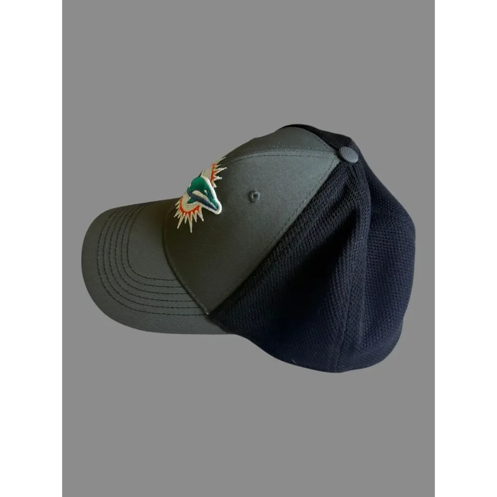 NFL Team Apparel Miami Dolphins Gray Black Stretch Fit Hat OSFM